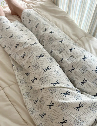 Navy Ribbon Homewear Pajamas Women's Sleepwear Pants