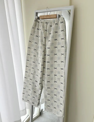 Navy Ribbon Homewear Pajamas Women's Sleepwear Pants