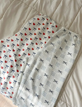 Navy Ribbon Homewear Pajamas Women's Sleepwear Pants