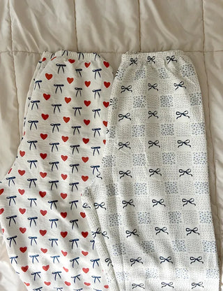 Navy Ribbon Homewear Pajamas Women's Sleepwear Pants