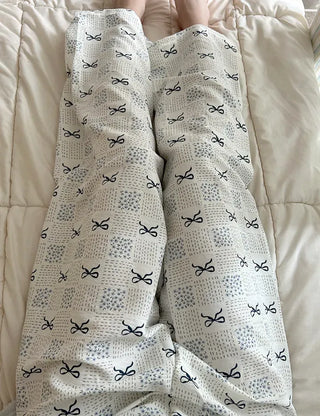 Navy Ribbon Homewear Pajamas Women's Sleepwear Pants