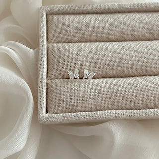 925 Silver Opal Cubic Butterfly Mini Silver Earrings