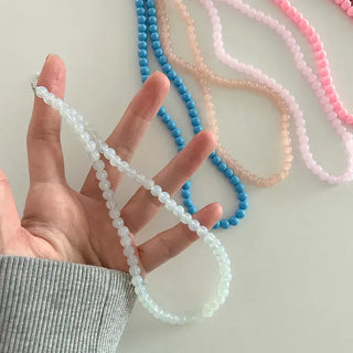 Basic beaded layered fashion necklace