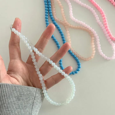 Basic beaded layered fashion necklace
