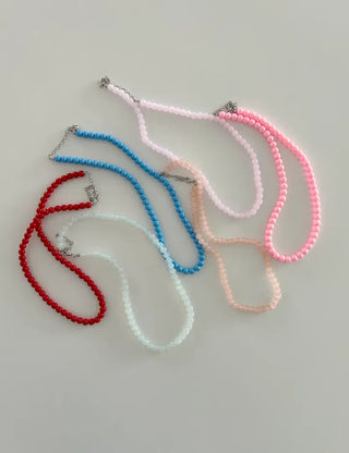 Basic beaded layered fashion necklace