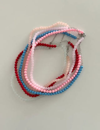 Basic beaded layered fashion necklace