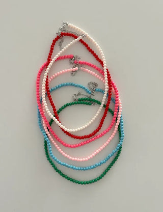 Basic beaded layered fashion necklace