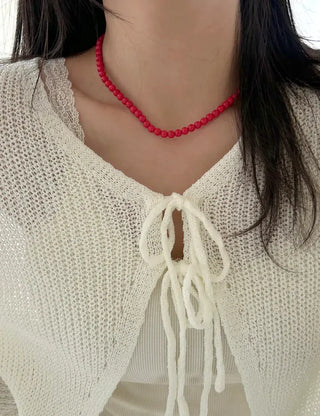 Basic beaded layered fashion necklace