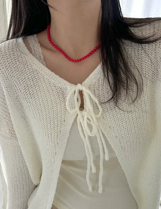 Basic beaded layered fashion necklace