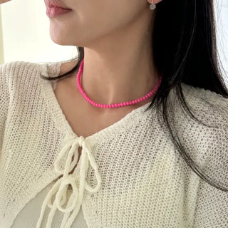 Basic beaded layered fashion necklace