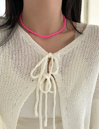 Basic beaded layered fashion necklace