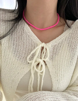 Basic beaded layered fashion necklace