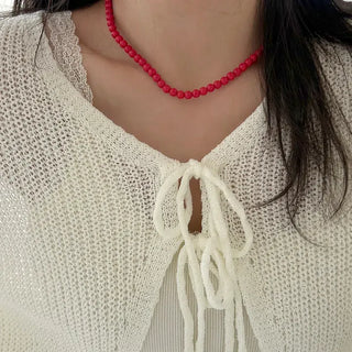 Basic beaded layered fashion necklace