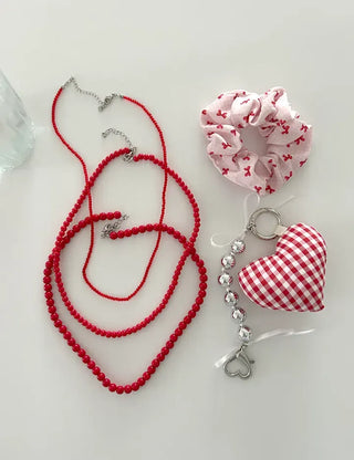 Basic beaded layered fashion necklace