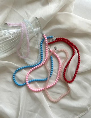 Basic beaded layered fashion necklace