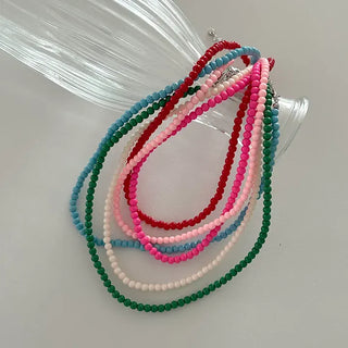 Basic beaded layered fashion necklace