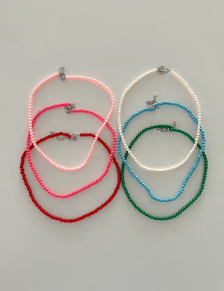 Basic beaded layered fashion necklace