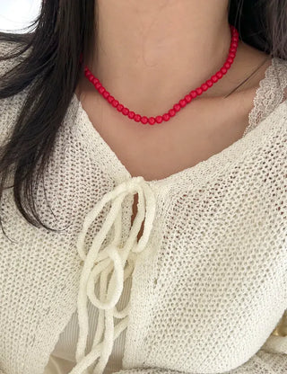 Basic beaded layered fashion necklace