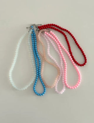 Basic beaded layered fashion necklace