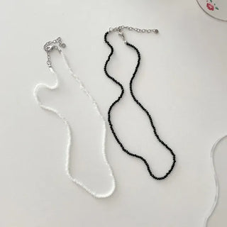 Simple daily layered mini bead necklace