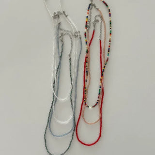 Simple daily layered mini bead necklace
