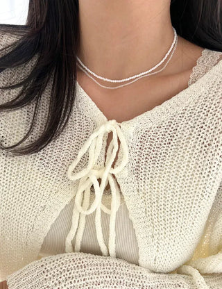 Simple daily layered mini bead necklace