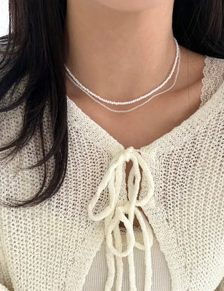 Simple daily layered mini bead necklace