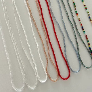 Simple daily layered mini bead necklace