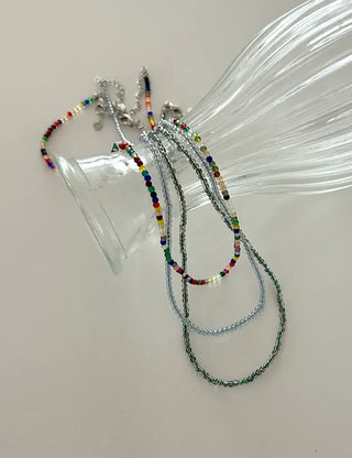 Simple daily layered mini bead necklace