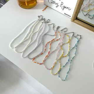 Simple daily layered mini bead necklace