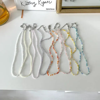 Simple daily layered mini bead necklace