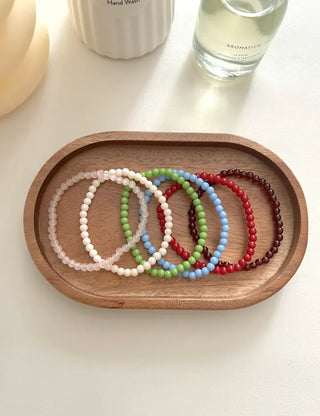 Merry Shop Simple Glass Bead Handmade Bracelet
