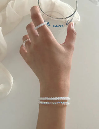 Merry Shop Simple Glass Bead Handmade Bracelet