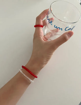 Merry Shop Simple Glass Bead Handmade Bracelet