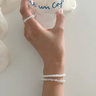 Merry Shop Simple Glass Bead Handmade Bracelet