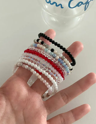Merry Shop Simple Glass Bead Handmade Bracelet