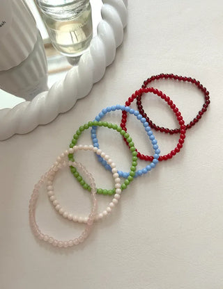 Merry Shop Simple Glass Bead Handmade Bracelet