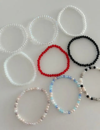 Merry Shop Simple Glass Bead Handmade Bracelet
