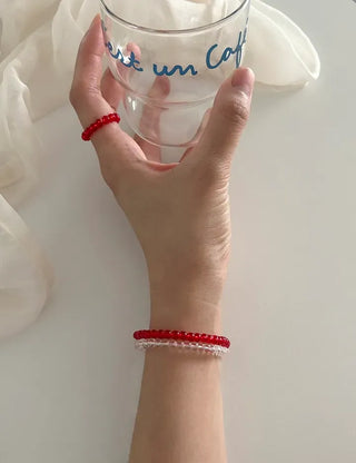 1+1 Production Simple Glass Bead Handmade Ring