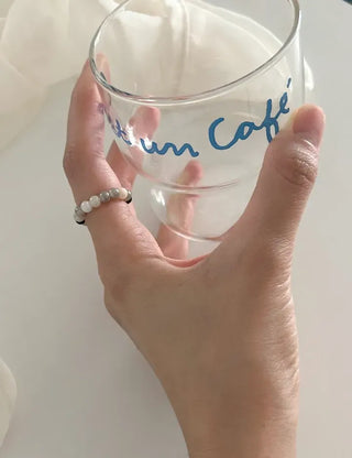 1+1 Production Simple Glass Bead Handmade Ring