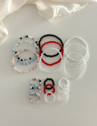 1+1 Production Simple Glass Bead Handmade Ring