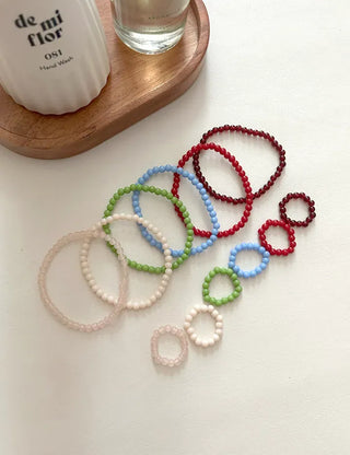 1+1 Production Simple Glass Bead Handmade Ring