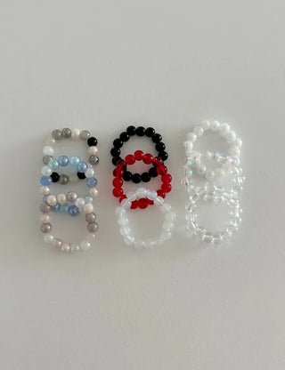 1+1 Production Simple Glass Bead Handmade Ring
