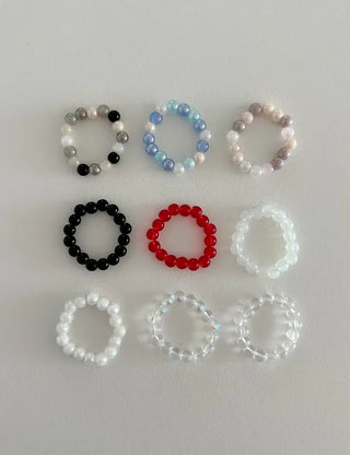 1+1 Production Simple Glass Bead Handmade Ring