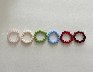 1+1 Production Simple Glass Bead Handmade Ring