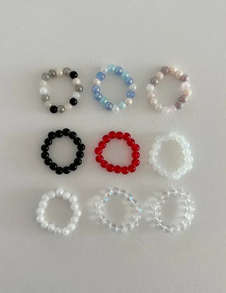 1+1 Production Simple Glass Bead Handmade Ring