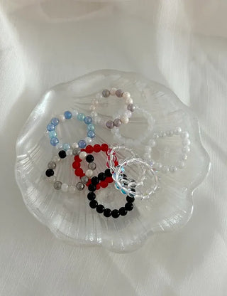 1+1 Production Simple Glass Bead Handmade Ring