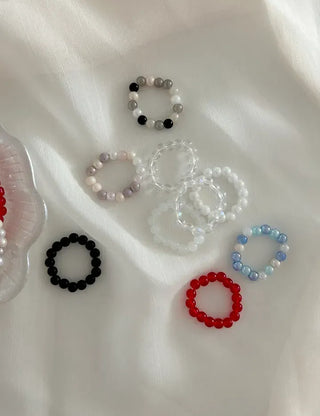 1+1 Production Simple Glass Bead Handmade Ring