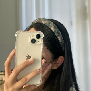 Plaid Autumn Narrow Knit Headband
