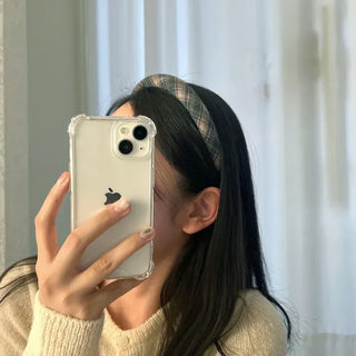Plaid Autumn Narrow Knit Headband